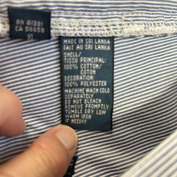 Polo Ralph Lauren Blue Pinstripe Embroidered Pony Flat Front Chino Shorts Sz 36 - Picture 7 of 13